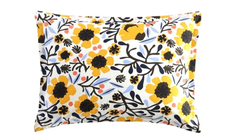 Marimekko Mykero Yellow Floral 100% Cotton King Pillowcase Pillow Sham